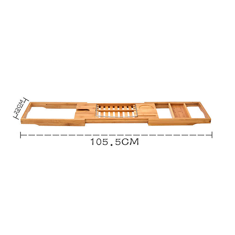 DS BS Bamboo Bathtub Caddy Tray with Extending Sides