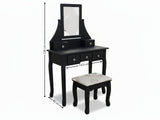 Dressing Table with Stool Black - 74.5 cm