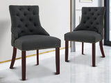 Nappi Linen Dining Chair Charcoal - Set of 2