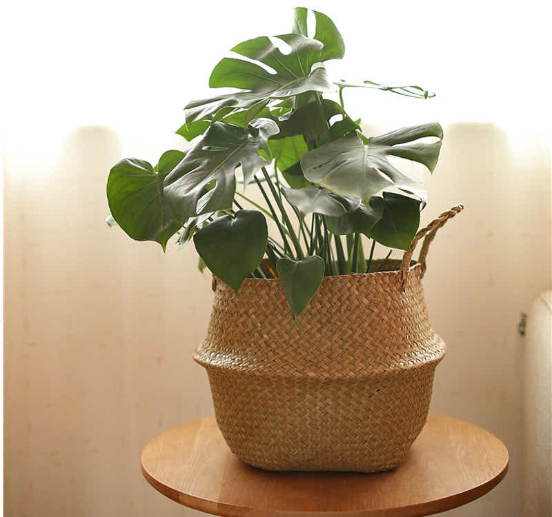 DS BS Natural Woven Seagrass Flower Baskets Garden Flower Pot-XL