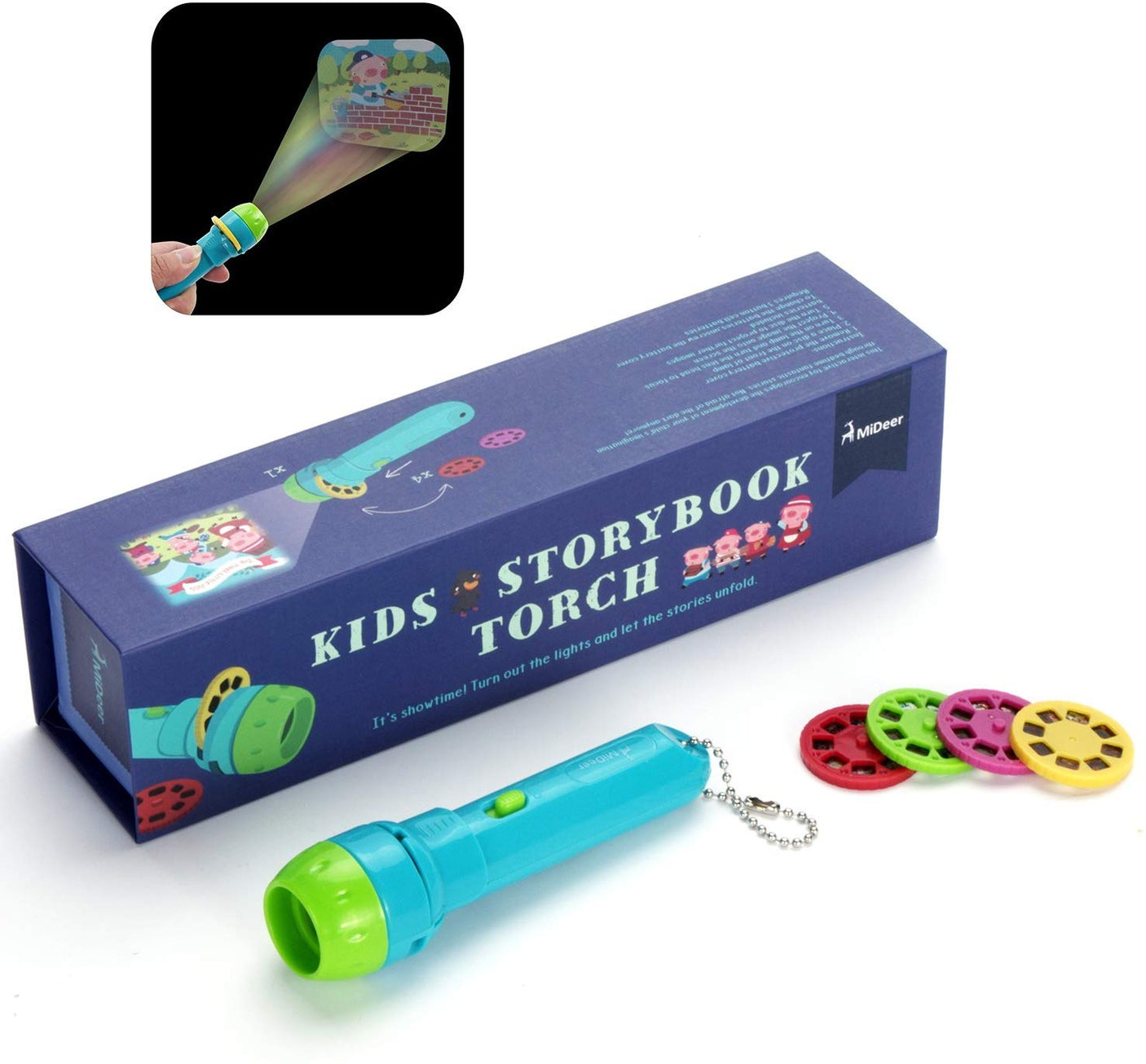 DS BS Kids Night Story Projector Torch with 4 Story