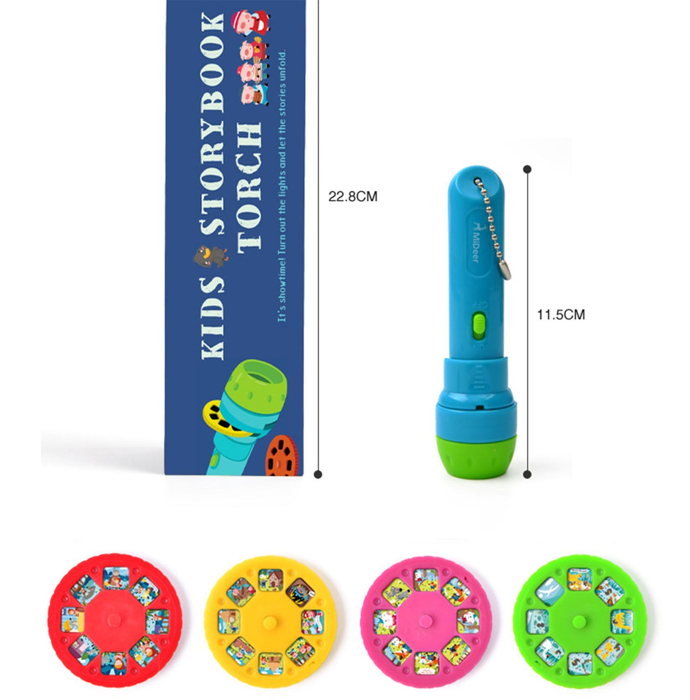DS BS Kids Night Story Projector Torch with 4 Story
