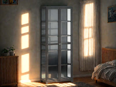 Lonna Steel Display Cabinet 1.8M Black