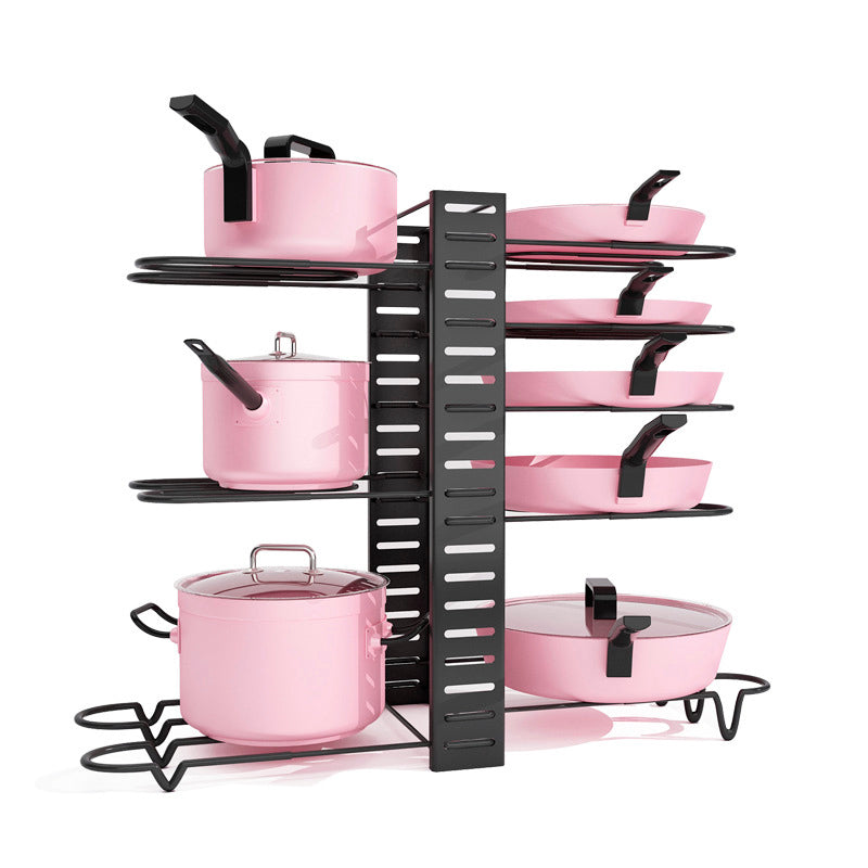 DS BS Adjustable 8 Tier Pan and Pot Lid Holder Rack