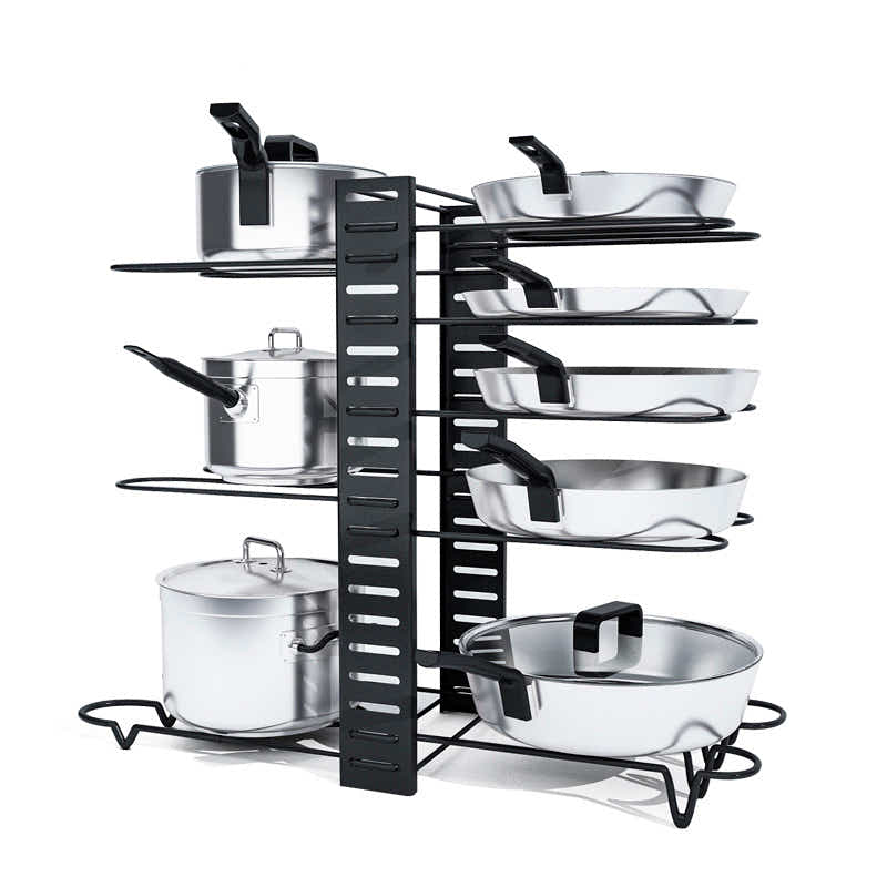 DS BS Adjustable 8 Tier Pan and Pot Lid Holder Rack