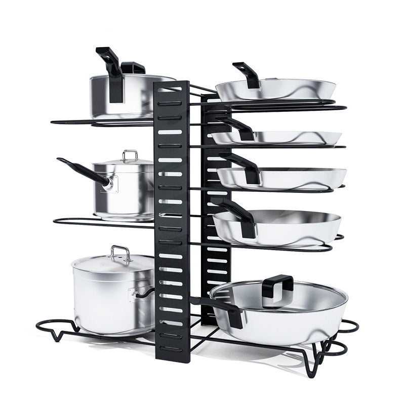 DS BS Adjustable 8 Tier Pan and Pot Lid Holder Rack