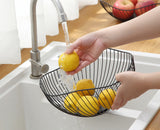 DS BS 2 Pack Lotus Leaf Shape Metal Wire Fruit Bowl Basket Black