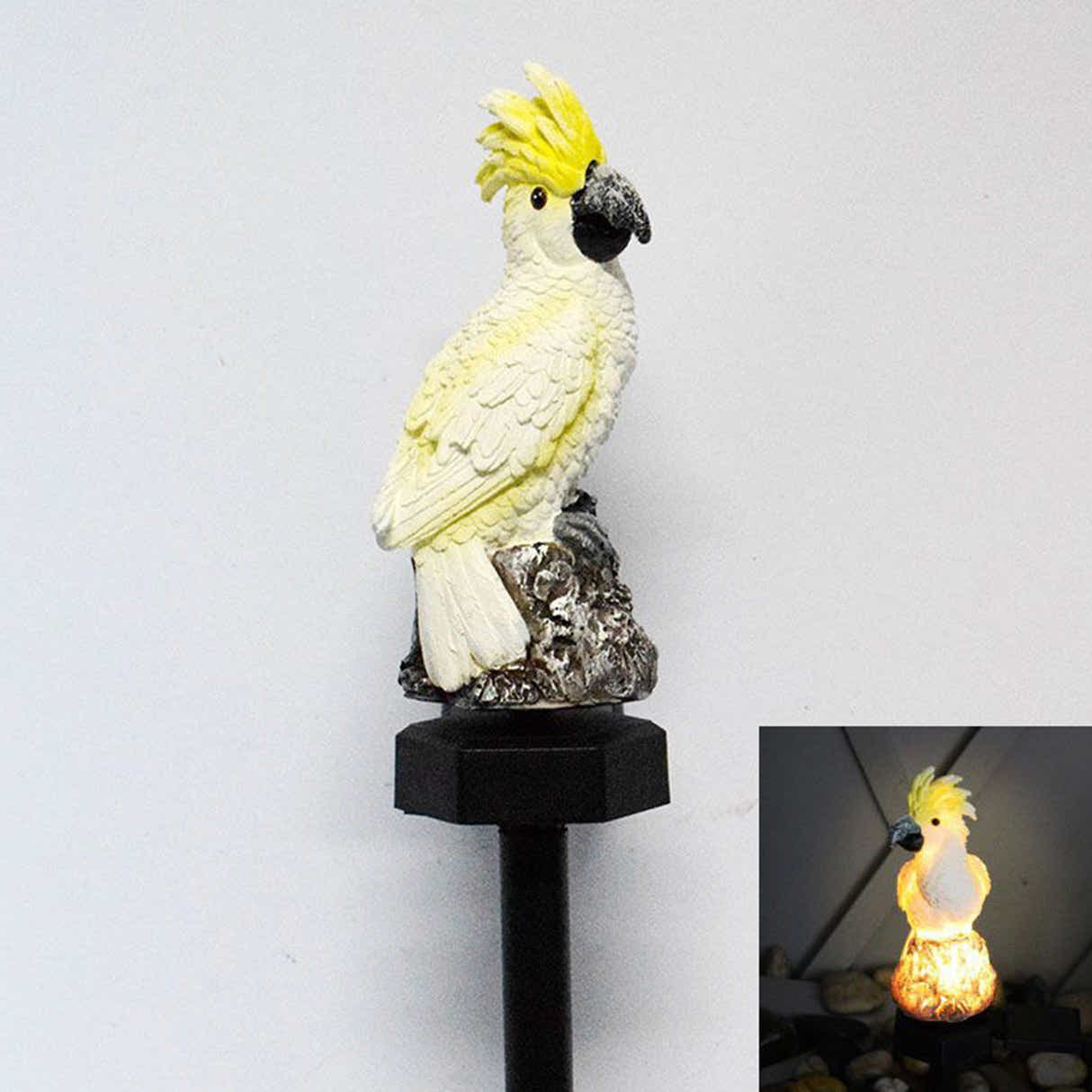 DS BS Outdoor Garden Parrot Bird Solar LED Decor Light-Yellow