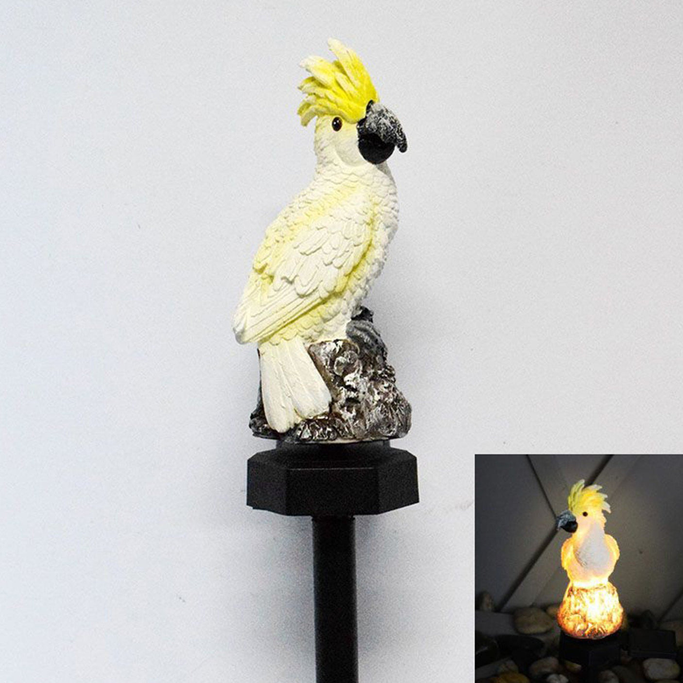 DS BS Outdoor Garden Parrot Bird Solar LED Decor Light-Yellow