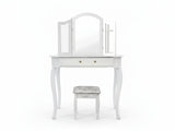 3-Mirror Dressing Table Set White - 79 cm