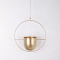 DS BS Minimalist Metal Plant Hanger Round Shape-Gold