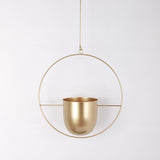 DS BS Minimalist Metal Plant Hanger Round Shape-Gold