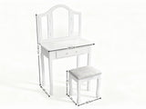 3-Mirror Dressing Table Set White - 79 cm