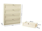 Lonna Steel 4-Drawer Tallboy - Butter Cream