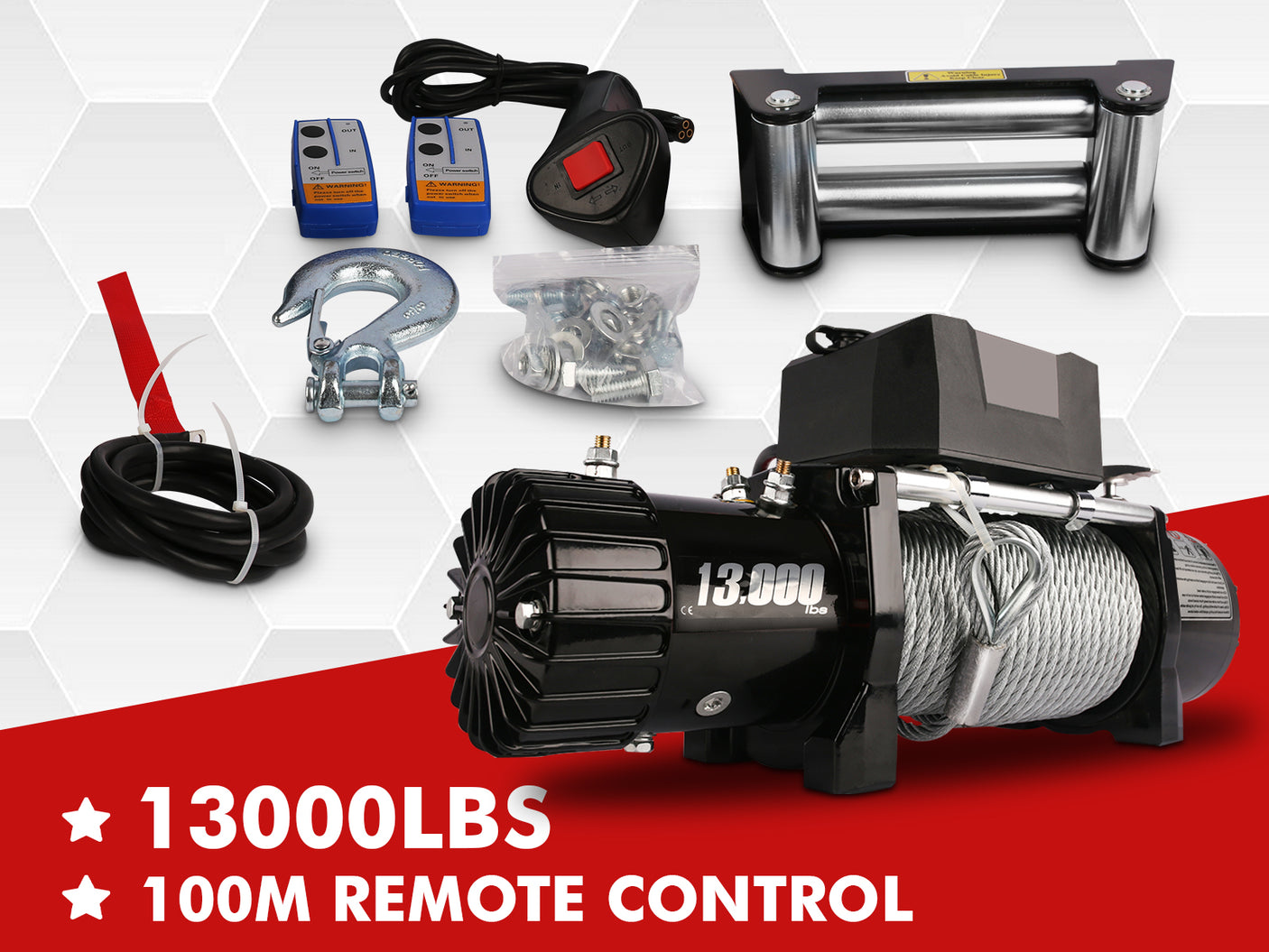 13000lbs Winch Set-Steel rope
