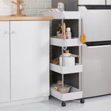 DS BS 4 Tiers Gap Storage Organizer Rack Shelf with Wheels