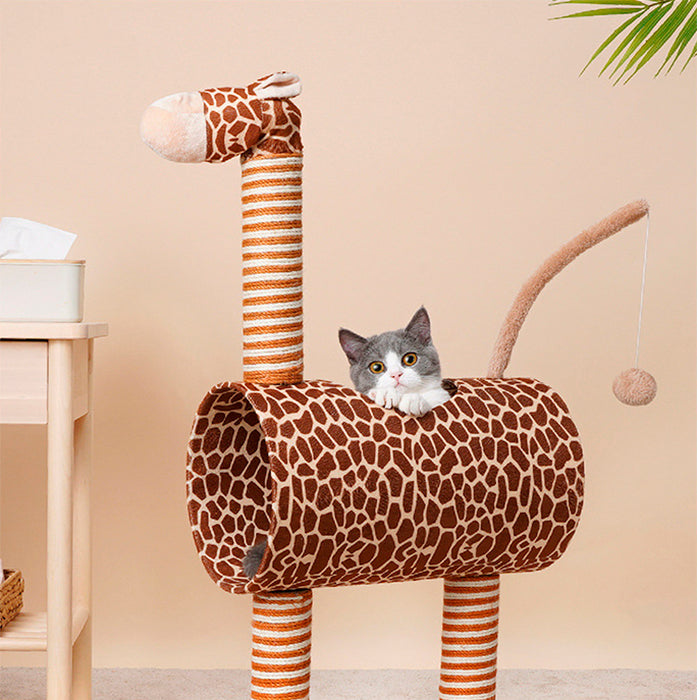 DS BS Cat Tree Tunnel Play Tree House-Giraffe