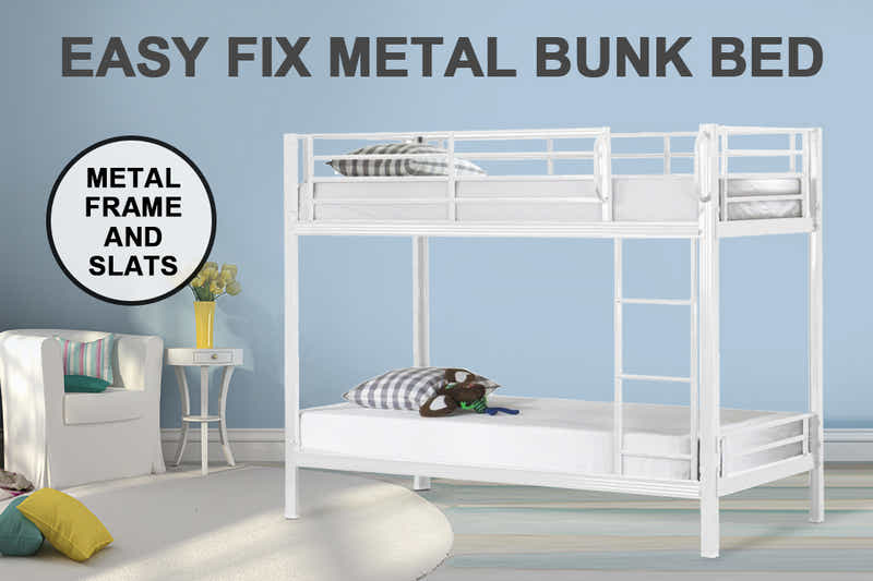Easy Fix Metal Bunk Bed - White