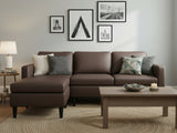 Moser PU Leather Sofa With Ottoman - Brown