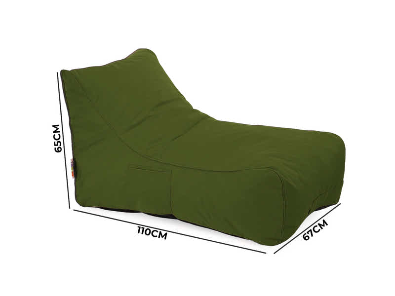 Outdoor Foam Lounger Bed - Olive Green