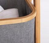 DS BS Natural Bamboo 3-Tier Laundry Basket Rack
