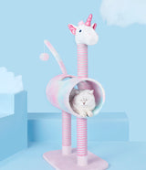 DS BS Cat Tree Tunnel Play Tree House-Unicorn