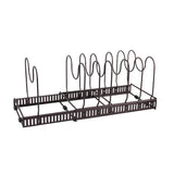 DS BS Adjustable Pot Lid Organizer Dividers Rack 7 Grid-Bronze