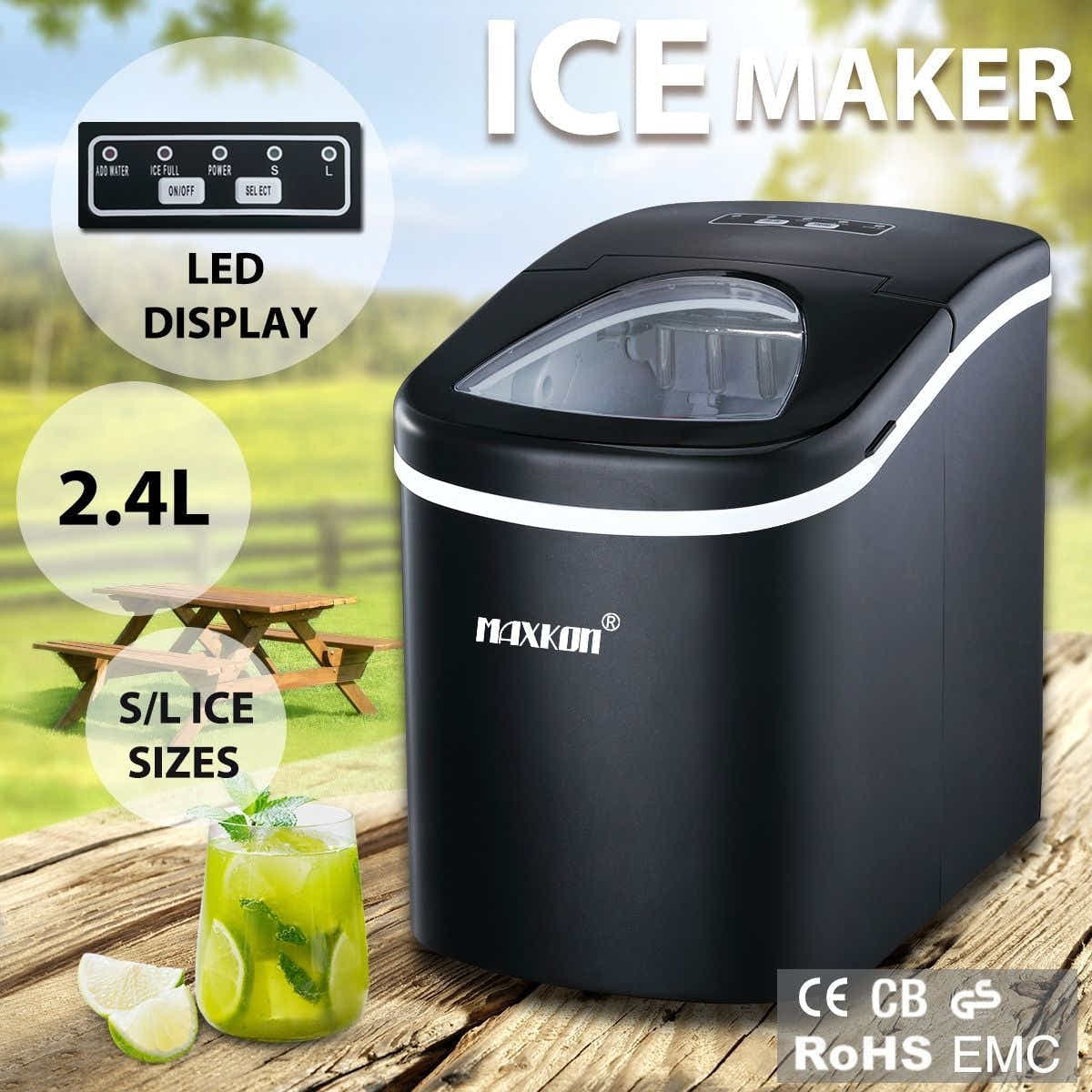 DS BD 2.4L Portable Ice Maker Easy Sizes S/L with LED Display