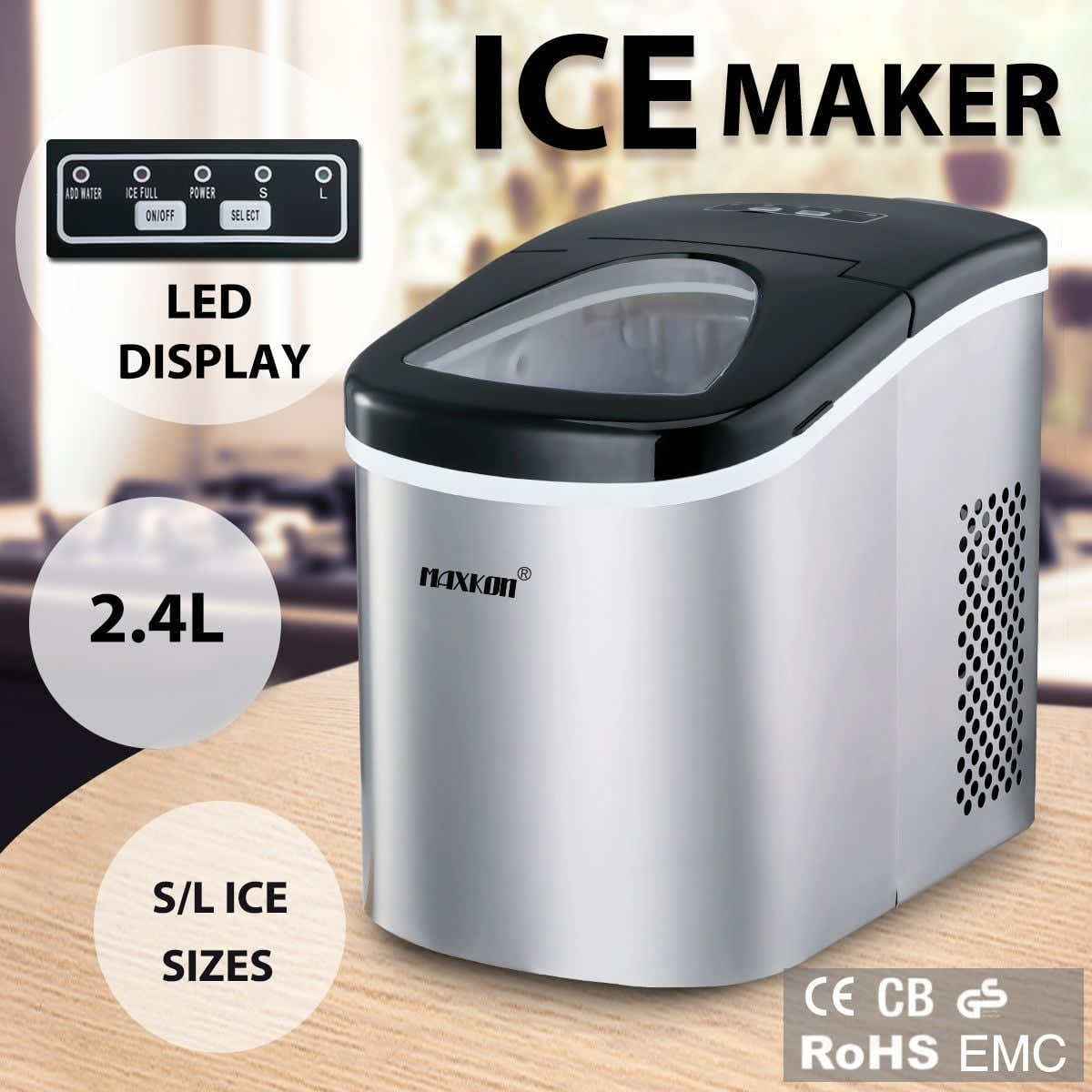 DS BD 2.4L Portable Ice Maker with LED Control Panel