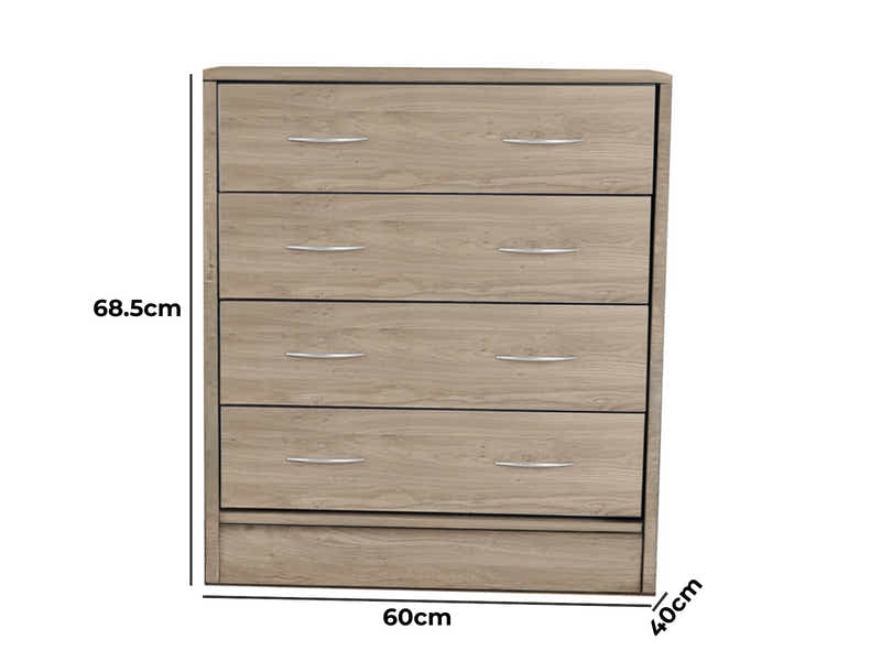 Bardalona 4-Drawer Chest - Oak