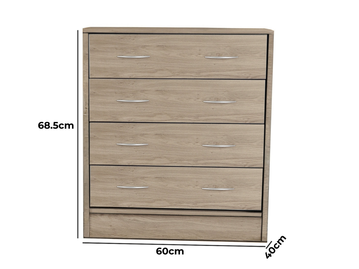 Bardalona 4-Drawer Oak