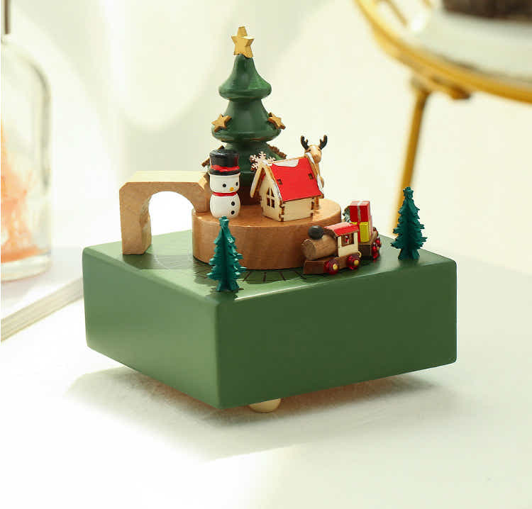 DS BS Musical Box Featuring Xmas Tree with Moving Magnetic Train