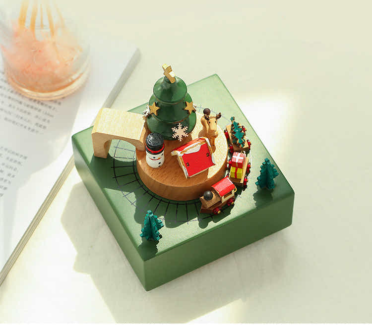 DS BS Musical Box Featuring Xmas Tree with Moving Magnetic Train