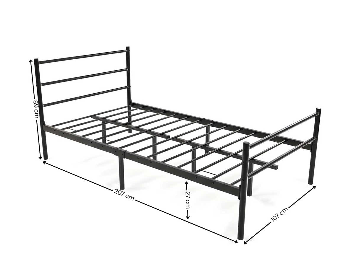 Sol Metal Bed Frame Black - King Single