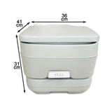 DS BD Portable Toilet Camping Potty Restroom 10L Square Light Gray