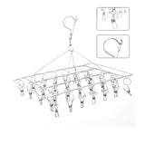 DS BS Stainless Steel Clothes Hanger with 36 Clips 2Pack