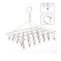 DS BS Stainless Steel Clothes Hanger with 36 Clips 2Pack