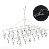 DS BS Stainless Steel Clothes Hanger with 36 Clips 2Pack