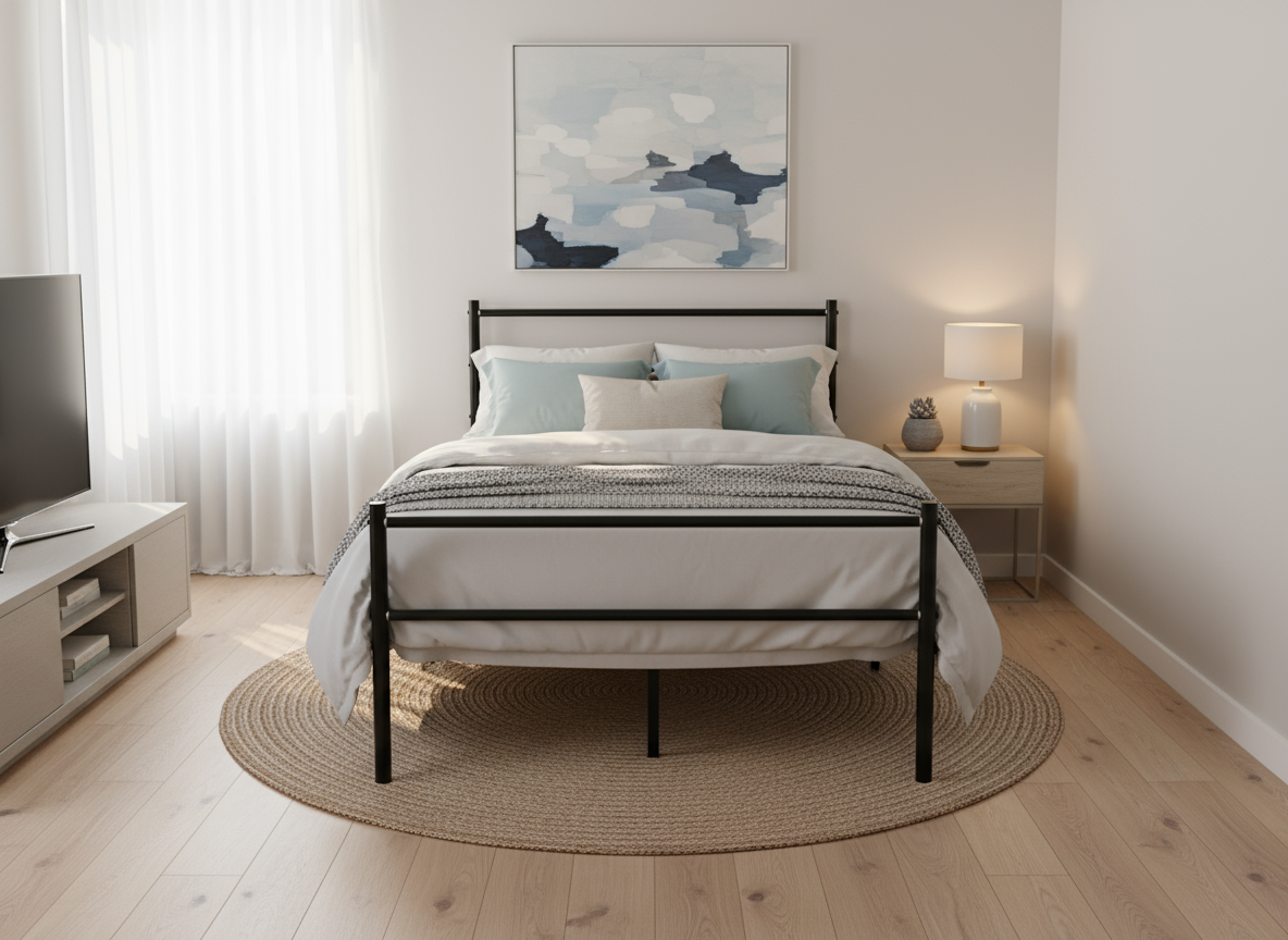 Sol Metal Bed Frame Black - King Single