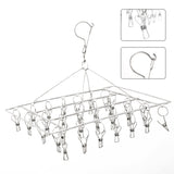 DS BS Stainless Steel Clothes Hanger with 36 Clips 2Pack