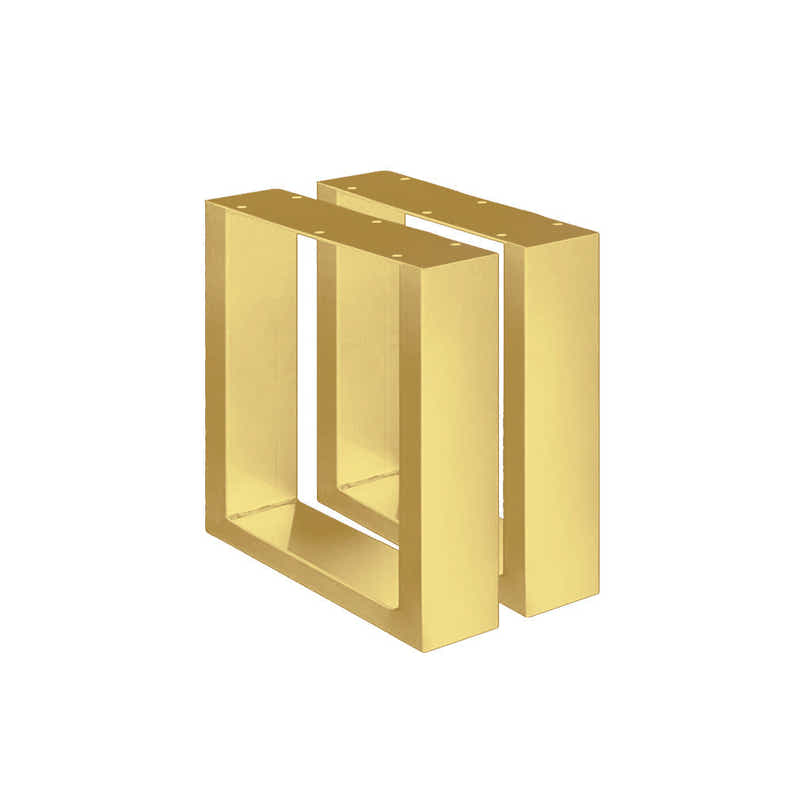 DS BS Set of 2 Steel Square Shape DIY Table Bench Legs 43cm-Gold