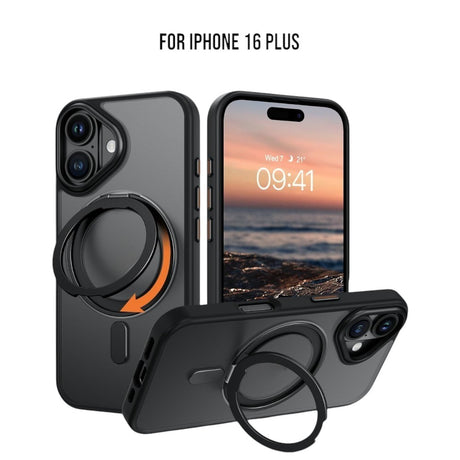 DS BS iPhone 16 Plus Case with 360°Rotatable Magnetic Ring Stand
