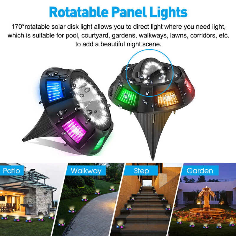 DS BS 22 LED Solar Garden Lawn Path Ground Lights-4 Pack
