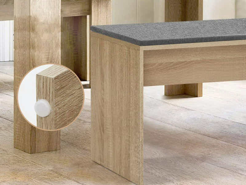 Skog Wooden Dining Table & Bench (Combo)