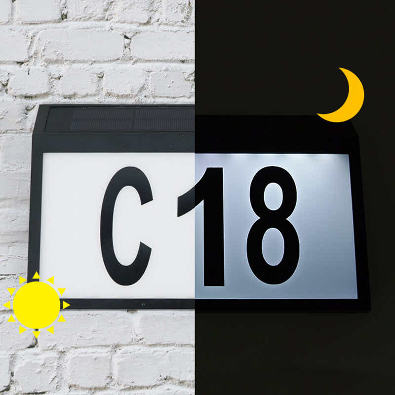 DS BS Outdoor Solar LED House Numbers Large Display Light