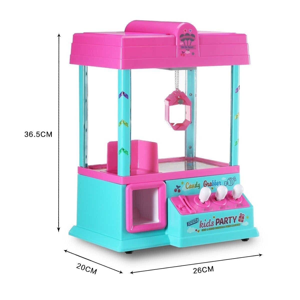 DS BD Toy Claw Machine Candy Catch Grabber Game with Lights Music 24 Coins