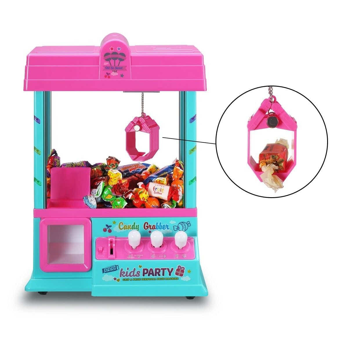 DS BD Toy Claw Machine Candy Catch Grabber Game with Lights Music 24 Coins