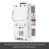 DS BD MAXKON 10 in 1 550L/Hr Portable Gas LPG Instant Shower Heater White