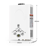 DS BD MAXKON 8 in 1 520L/Hr Portable Gas Instant Shower Water Heater White