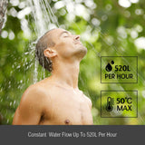 DS BD MAXKON 6 in 1 520L/Hr Portable Gas Instant Shower Water Heater Silver
